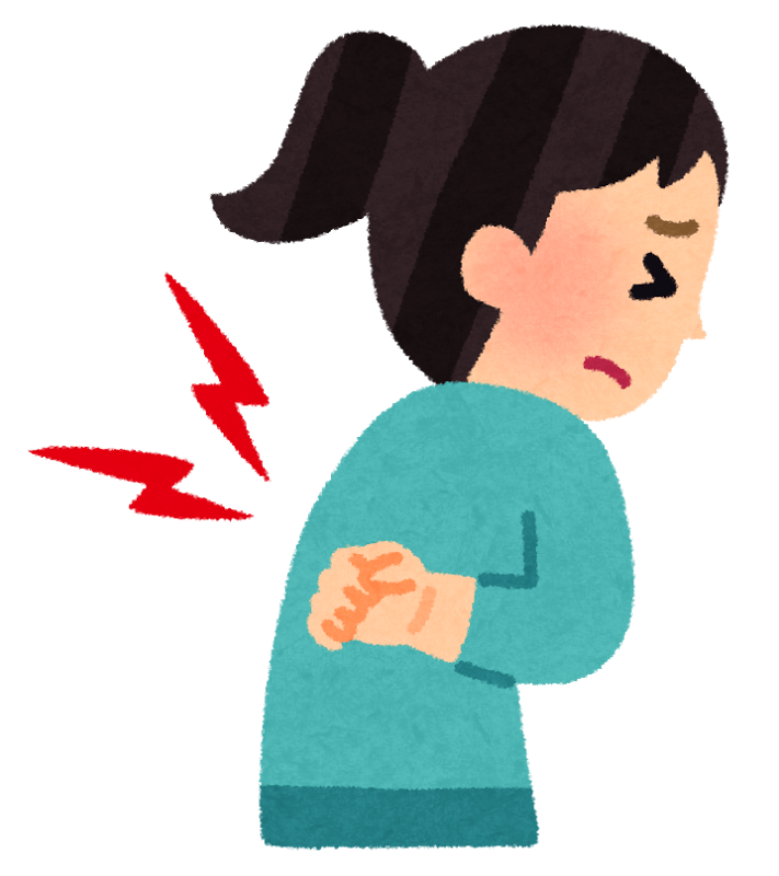 女子後背後腰痛